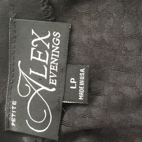 Alex evenings metallic glitter jacket, blue tone one piece petite - Picture 7 of 8